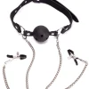 Adjustable Ball Gag & Nipple Clamps