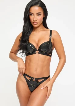 After Dark PU Thong - Black