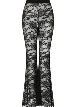 Amalia Lace Flared Trouser - Black