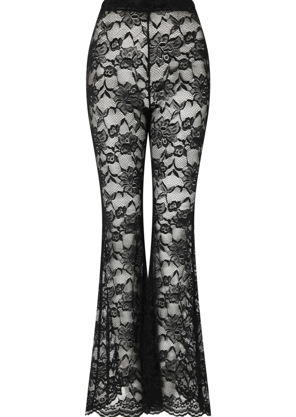 Amalia Lace Flared Trouser - Black