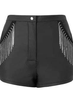 At The After Party PU Diamante Short - Black