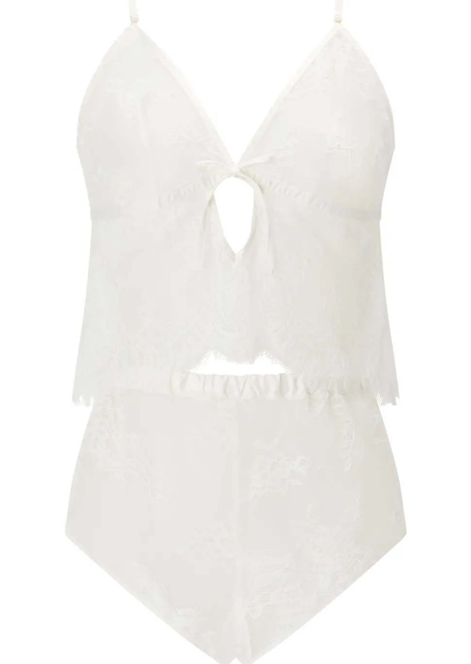 Availing All Over Lace Cami Top & Shorts Set - White