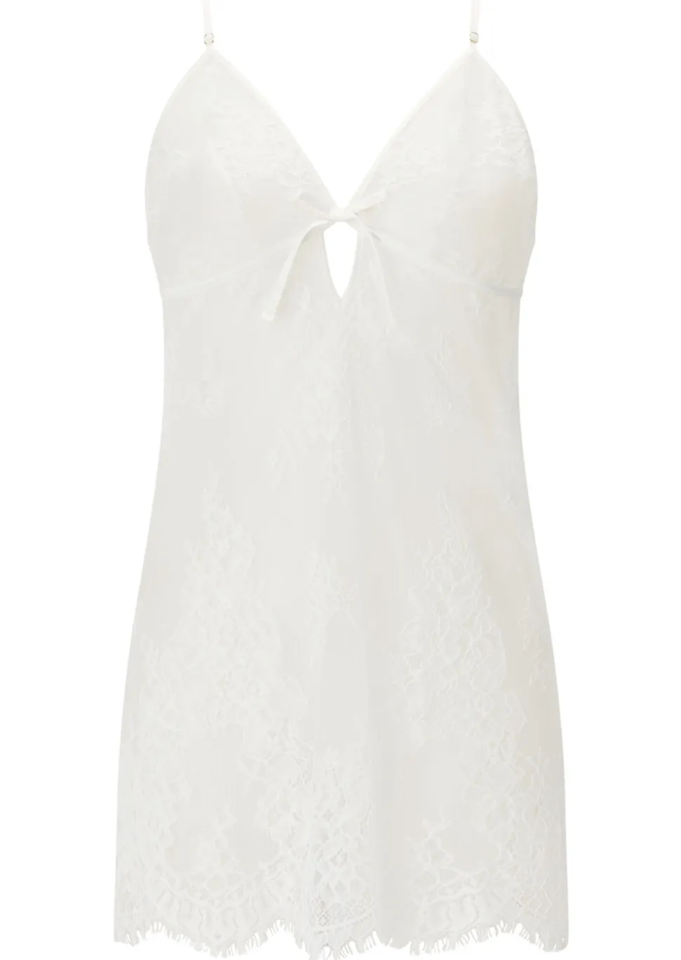 Availing All Over Lace Chemise Lingerie - White