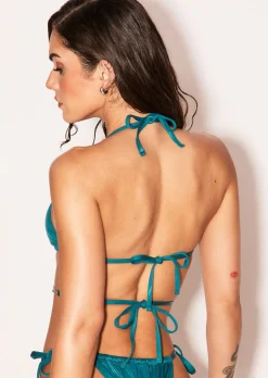Beachy Bombshell Triangle Bikini Top - Teal