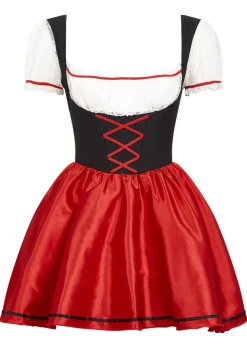 Beer Maid Sexy Costume with Apron - Black/Red