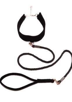 Bellatrix Velvet Bondage Collar & Lead 2 Piece Set