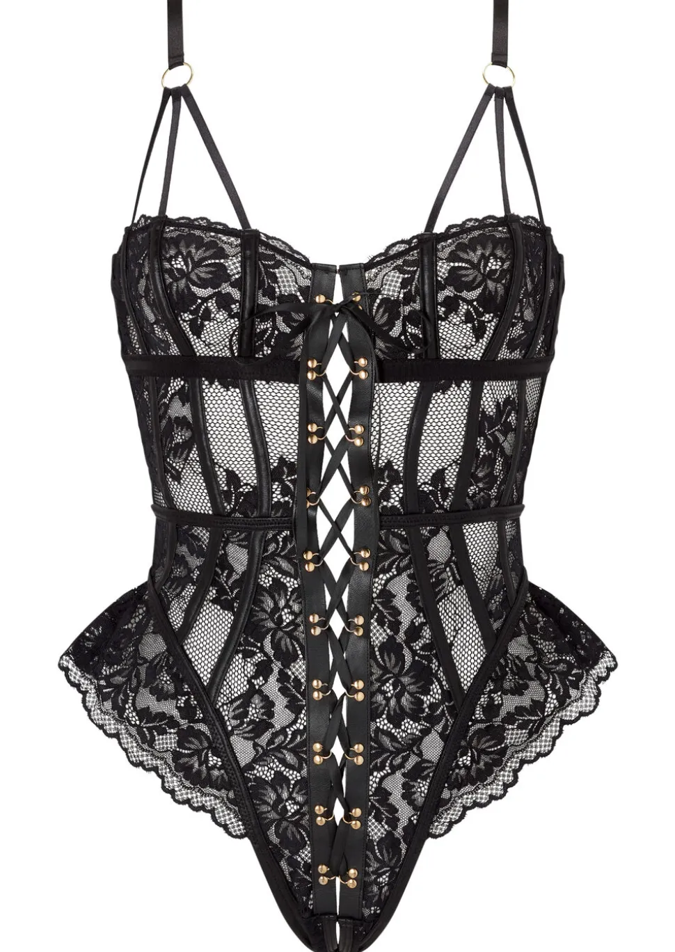 Boudoir Tease Lace Crotchless Teddy Lingerie - Black