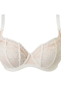 Caged Lace Non Padded Balcony Bra - Ivory