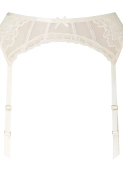 Caged Lace Suspender Belt - Ivory