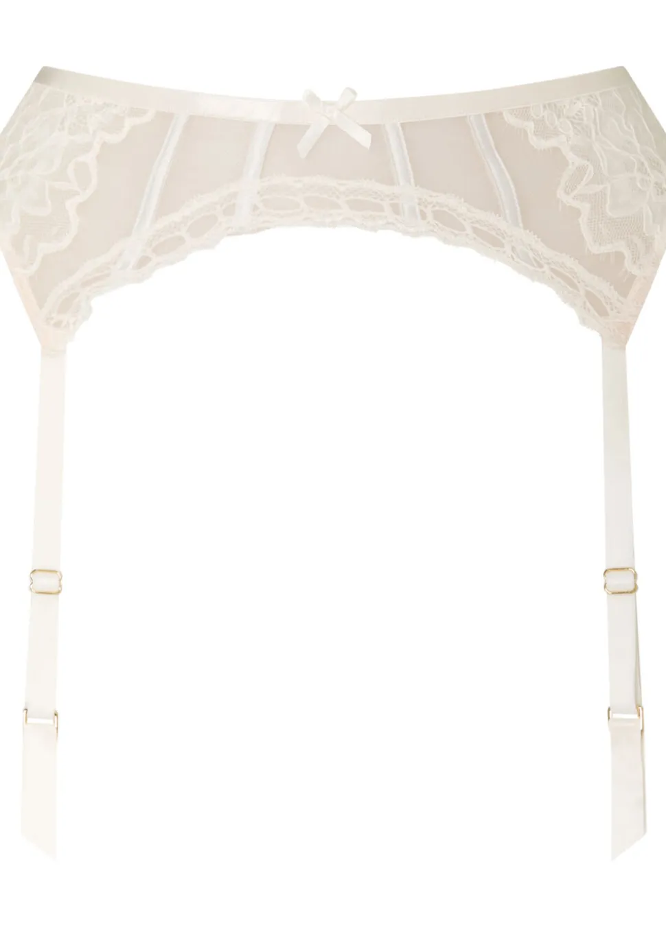 Caged Lace Suspender Belt - Ivory