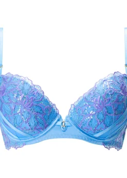 Camille Sequin Padded Plunge Bra - Light Blue