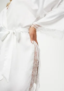 Cherryann Satin Lace Robe - Ivory