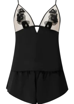 Delphine Satin Cami Top & Shorts Set - Black