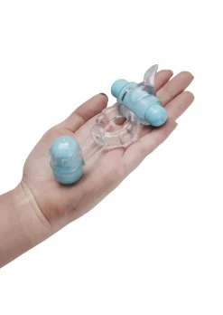 Double Vibrating Super Stretch Couples Cock Ring with Removable Bullet