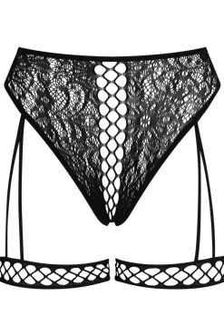 Drawn To You Crotchless Brazilian Knickers - Black