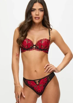 Endless Attraction Brazilian Knickers - Black/Red