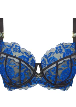 Endless Attraction Non Padded Fuller Bust Plunge Bra - Black/Blue