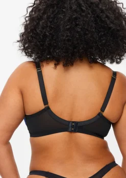 Endless Attraction Non Padded Fuller Bust Plunge Bra - Black/Blue