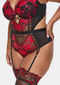 Endless Attraction Padded Lingerie Body - Black/Red