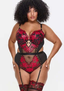 Endless Attraction Padded Lingerie Body - Black/Red