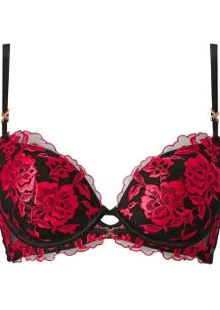 Endless Attraction Padded Plunge Bra - Black/Red