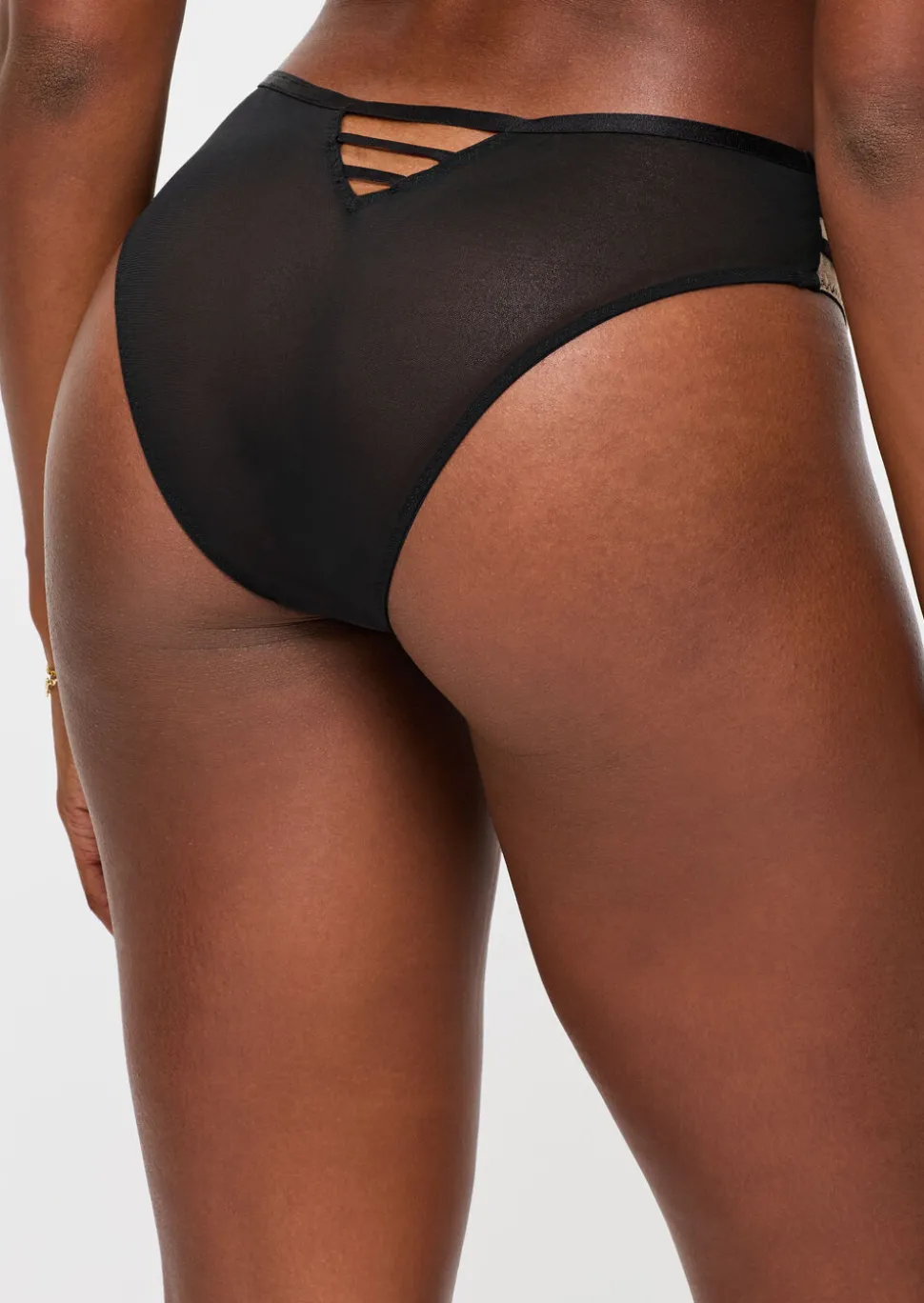 Everlasting Love Lace High Waisted Brazilian Knickers - Black/Pink