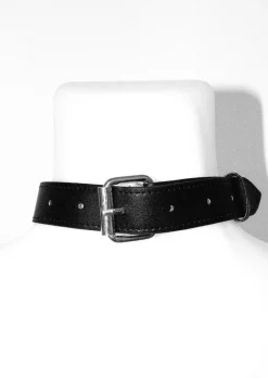Faux Leather Open Cup Harness with Chains