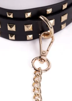 Fetish Luxe PU Studded Bondage Collar & Lead
