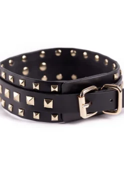 Fetish Luxe PU Studded Bondage Collar & Lead