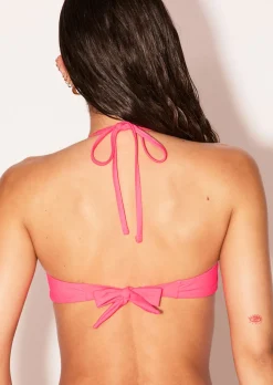 Fiji Flare Bandeau Bikini Top - Bright Pink