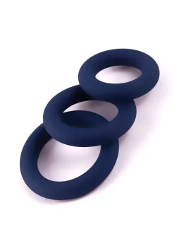Flexible Silicone Cock Ring Trio - 3 Piece Set
