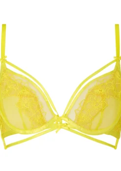 Floral Affair Non Padded Plunge Bra - Yellow