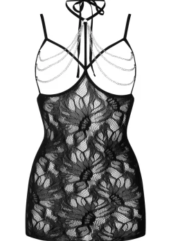 Forbidden Passion Lace Open Bust Erotic Dress - Black