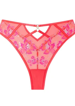 Glistening Brazilian Knickers - Coral