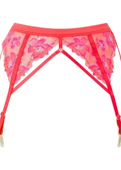 Glistening Waspie Suspender - Coral