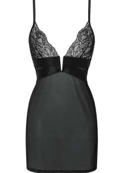 Gracious Lace Chemise Lingerie - Black