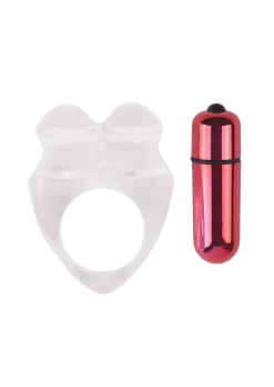 Heart Shaped Cock Ring with Removable Vibrating Bullet