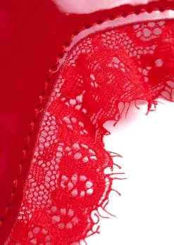 High Gloss PU & Lace Bondage Eyemask