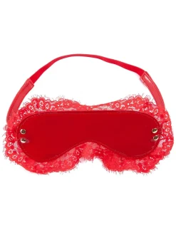 High Gloss PU & Lace Bondage Eyemask
