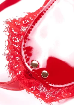 High Gloss PU & Lace Bondage Eyemask