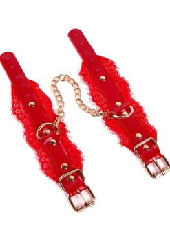 High Gloss PU & Lace Handcuffs