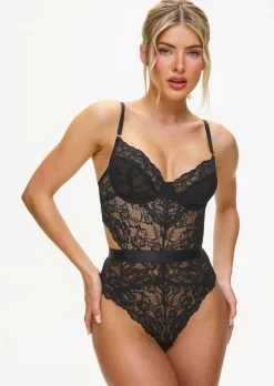 Hold Me Tight Lace Lingerie Body - Black