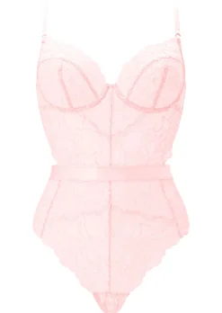 Hold Me Tight Lace Lingerie Body - Pale Pink