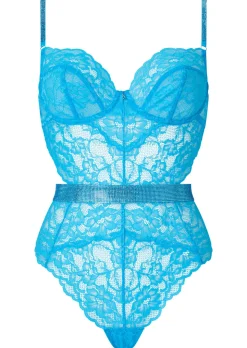 Hold Me Tight Luxe Lace Lingerie Body - Blue