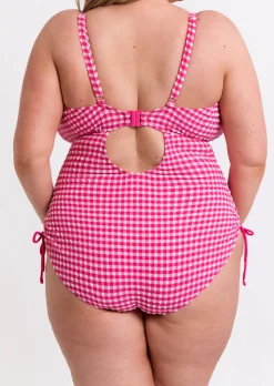 Holiday Check Non Wired Swimsuit - Pink