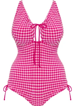 Holiday Check Non Wired Swimsuit - Pink