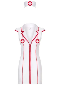 Hospital Hottie Nurse 2 Piece Sexy Costume with Headband - White