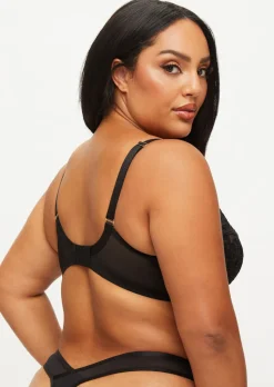 Icon Sequin Fuller Bust Non Padded Balcony Bra - Black