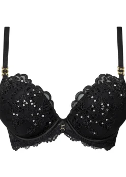 Icon Sequin Fuller Bust Padded Plunge Bra - Black