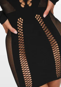 Illusion Seamless Mini Dress - Black